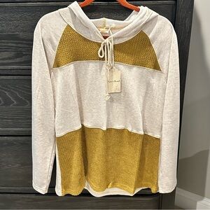 NWT Mixed media hoodie